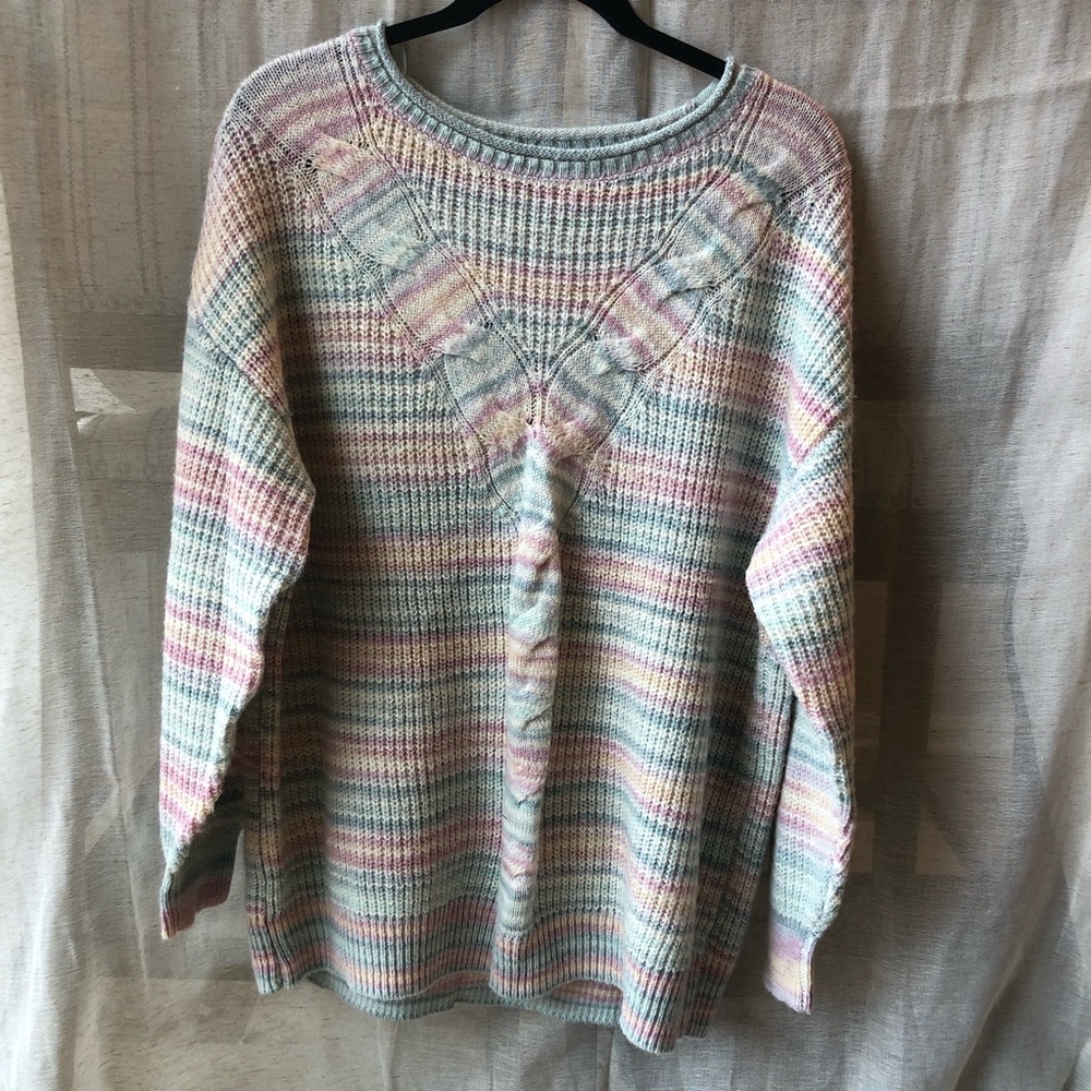 LC Lauren Conrad Beautiful Pastel Cable Knit Sweater Top.‎ Women’s XL
